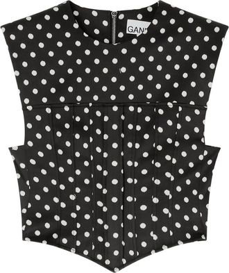 Ganni Polka Dot Zip Top