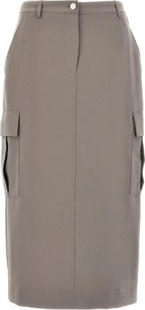 Theory Relaxed Cargo Rok - Dames - Midirokken - Grijs - XS - Polyester - Rokken