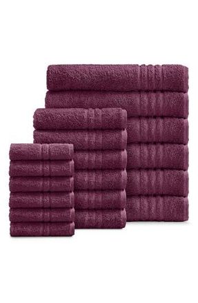 Ella Jayne Home Solid Cotton 18-Piece Towel Set in Plum at Nordstrom Rack