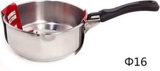 Trade Shop Trade Shop - Pentolino Bollitore Latte In Acciaio Inox Diametro 16cm Manico Bachelite 106851