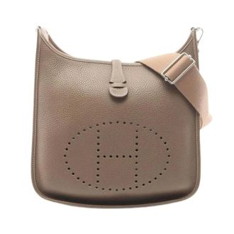 Herm&egrave;s Pre-owned Taurillon Clemence Shoulder Bag - Dames - Pre-owned - Bruin - Maat: ONE Size Leer