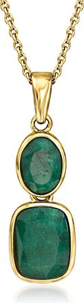 Ross-Simons Emerald Pendant Necklace in 18kt Gold Over Sterling