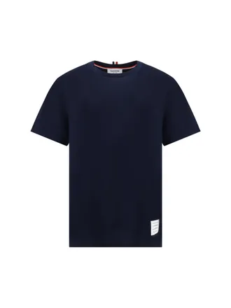 Thom Browne Monogram Patch Crewneck T-Shirt - Navy
