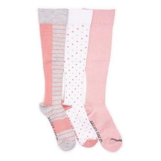 Muk Luks Cotton Rib Compression Knee-High Socks 3 Pair Pack Wide Size in Blush at Nordstrom