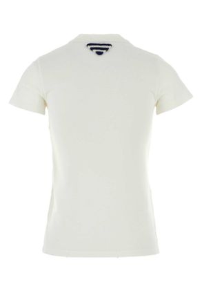 Prada Womens White Cotton T-Shirt Bianco T-shirts And Polos