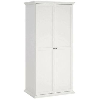 Dmora Dmora - Guardaroba 2 ante Darby, Mobile camera da letto, Cabina armadio portabiti, Armadio appendiabiti, 96x63 h200 cm, Bianco