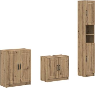 vidaXL Juego De Armarios De Ba&ntilde;o De 3 Piezas Utrecht Roble Artisan Vidaxl