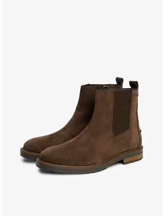 Tommy Hilfiger Mens Suede Chelsea Boot - Cocoa - US 11.5 / EU 45