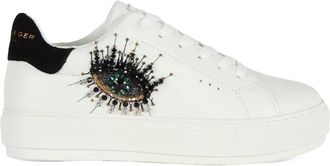 Kurt Geiger Laney Eye Leren Sneakers - Dames - Sneakers - Wit - 40 EU - Leer - Schoenen