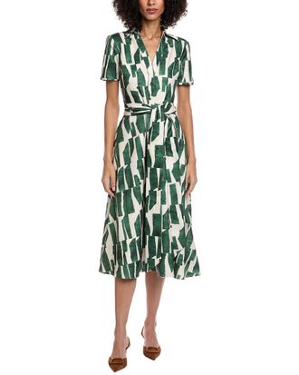 Badgley Mischka Printed Midi Shirtdress