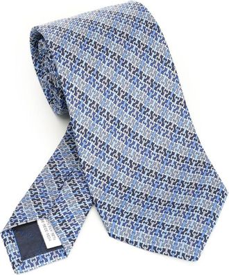 Ferragamo Gancini Chain Print Silk Tie