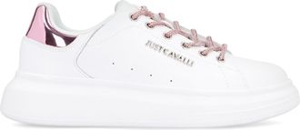 Just Cavalli Womens Leather Low-Top Sneakers White Trainers