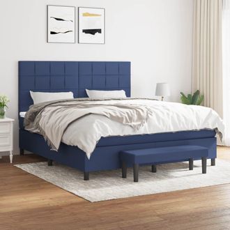 vidaXL Vidaxl - Cama Box Spring Con Colch&oacute;n Tela Azul 160x200 Cm