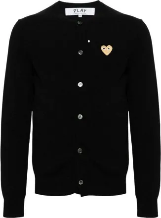 Comme Des Gar&ccedil;ons (WMNS) COMME des GARCONS PLAY FW25 Gold Heart Cardigan Black AX-N049-051-1