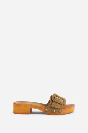 Intentionally blank Womens Mar Open Toe Clog In Khaki