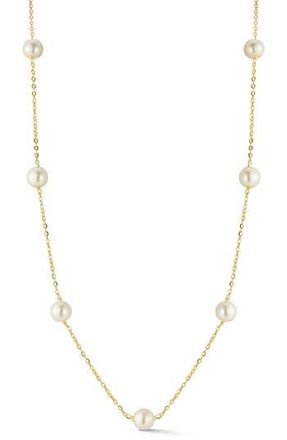 Glaze Jewelry 14K Gold Plated Silver Cultured Pearl Station Necklace at Nordstrom Rack