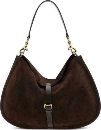 Etro Bruine Su&egrave;de Leren Tas Metal Gesp - Dames - Schoudertassen - Bruin - ONE Size - Su&egrave;de - Tassen