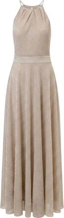 Rinascimento Lurex jurk - Dames - Avondkleed - Beige - L - Leer - Kleedjes