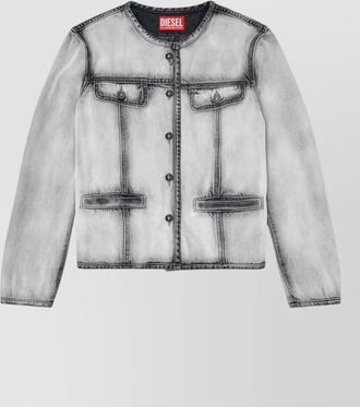 Diesel long sleeve coat round neck pockets