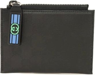 Gucci Pre-owned Wallets, male, Black, Size: ONE SIZE Pre-owned Matte Crystal GG Fragment Case Coin Case