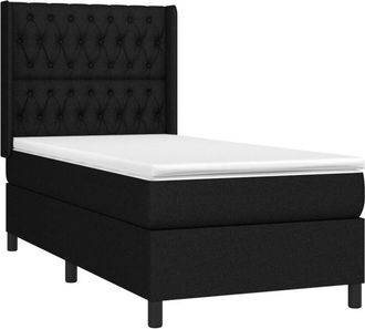 vidaXL Vidaxl - Cama Box Spring Colch&oacute;n Y Luces Led Tela Negro 100x200 Cm