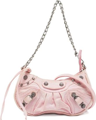 Balenciaga Borsa a spalla Le Cagole mini denim - Rosa