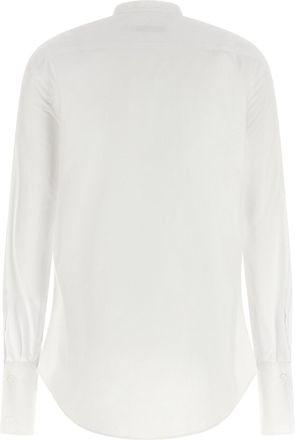 Fendi Poplin with Plastron Piqu&eacute; Blouse - White