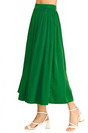 Pinch Design Flowing A-Line Skirt In Green
