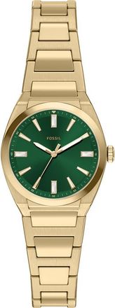 Fossil Small Everett Bracelet Watch, 27mm in Gold/green at Nordstrom
