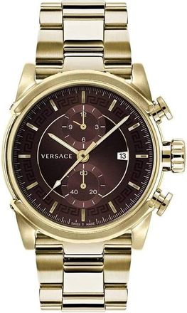 Versace Chrono Urban Herenhorloge Goud Roestvrij Staal Bruin Wijzerplaat - Heren - Horloges - Geel - ONE Size - Accessoires
