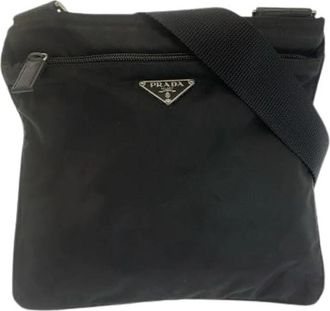 Prada Pre-owned Tessuto Schoudertas - unisex - Vintage Schoudertas - Zwart - ONE Size - Nylon - Vintage