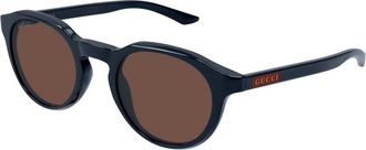 Gucci Brown Oval Mens Sunglasses GG2079S 004 48