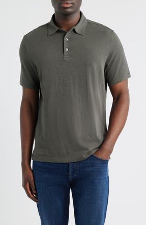 Robert Barakett Brightwood Slub Cotton Polo in Beluga at Nordstrom, Size Xx-Large
