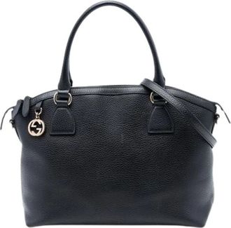 Gucci Pre-owned Handbags, female, Black, Size: ONE SIZE Pre-owned Vintage Leather Handbag