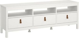 Dmora Dmora - Mueble de televisión Liliane, Aparador de salón, Mueble bajo para tv, Base de pared equipada, 151x38 h54 cm, Blanco