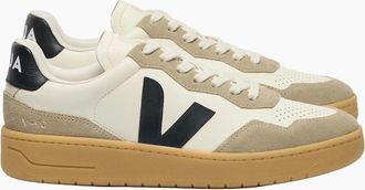 Veja Mens VEJA V-90 O.T. LEATHER TRAINER PURE/BLACK/NATURAL - Tan - Size: 12