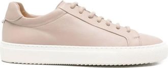 Doucal's Beige Minimalist Leather Sneakers