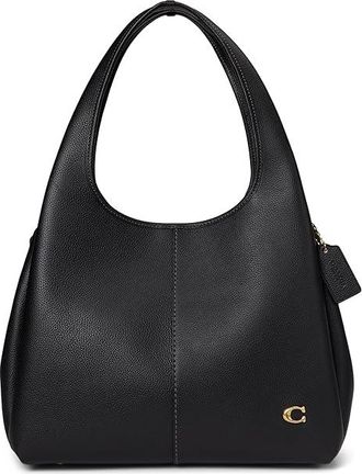 Coach Polished Pebble Leather Lana Shoulder Bag Womens Handbags Black