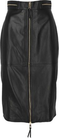 Elisabetta Franchi Rokken, Dames, Zwart, S, Leather Skirts
