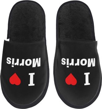 Generic Cotton Slippers I Love Morris Anti-Skid Sliders Lightweight Slippers For Christmas Big Kid Adult L