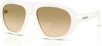 Prada Sunglasses, female, White, 57 MM, Shield Sunglasses