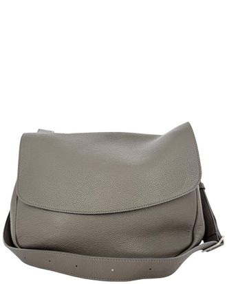 The Row Olive Leather Small Mail Bag (Authentic Pre-Loved)