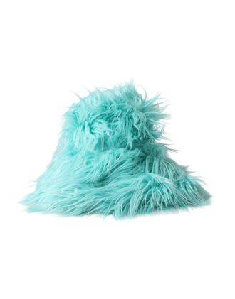 Dolce & Gabbana Mint Green Acrylic Fur Womens Bucket Hat Modacrylic Polyester