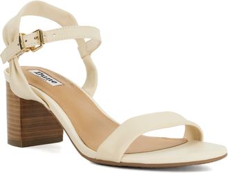 Dune London Womens Ladies Jaliz - Open Toe Block Heel Shoes - Beige Leather - Size UK 8