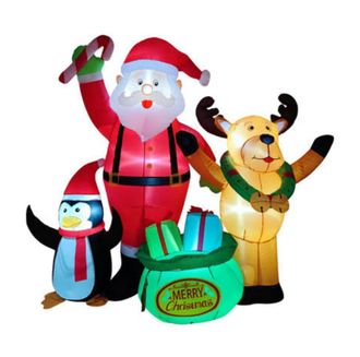 OEM Escena Navide&ntilde;a Inflable Starrylights 175 Cm - Pap&aacute; Noel, Reno Y Ping&uuml;ino