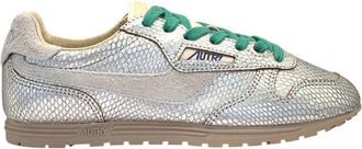 Autry Windspin Low Wom Xa01 Metallic slangenprint/su&egrave;de zilver/wit