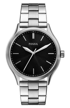 Fossil Fenmore Three Hand Quartz Bracelet Watch, 44mm in Silver at Nordstrom Rack