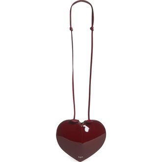 Alaia Le Coeur Patent Leather Crossbody Bag in 325 Rouge Grenat at Nordstrom