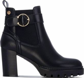 Xti Womens Casual Heeled Ankle Booties In Black