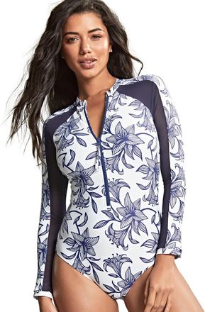 Panache Womens Capri Grace Long Sleeve Swimsuit - Multicolour - Size Medium